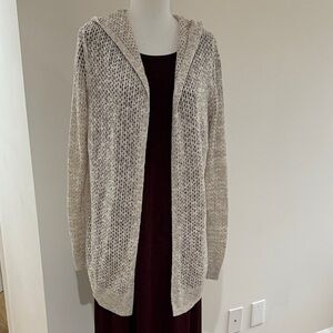 Sigrid Olsen Crocheted Hooded Cardigan Sweater sz M Minimalist Cottagecore Boho